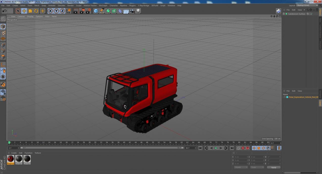 Polar Exploration Vehicle Red 3D model