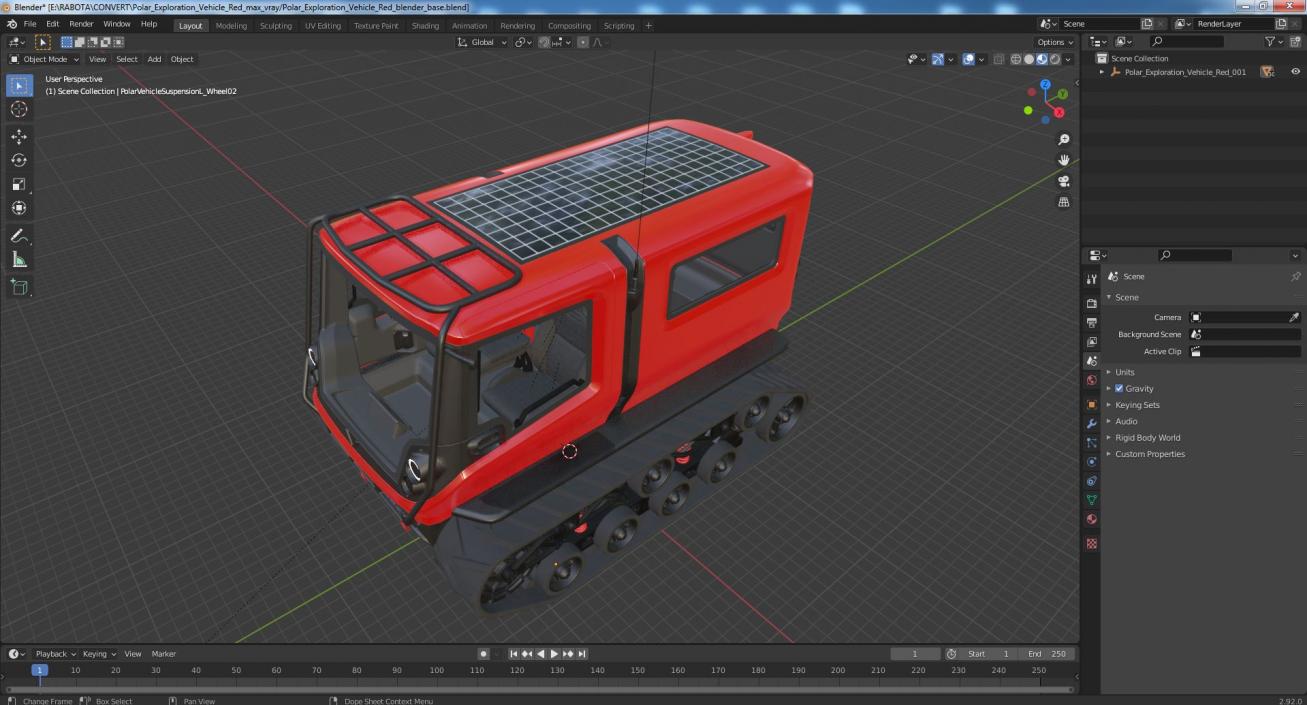 Polar Exploration Vehicle Red 3D model