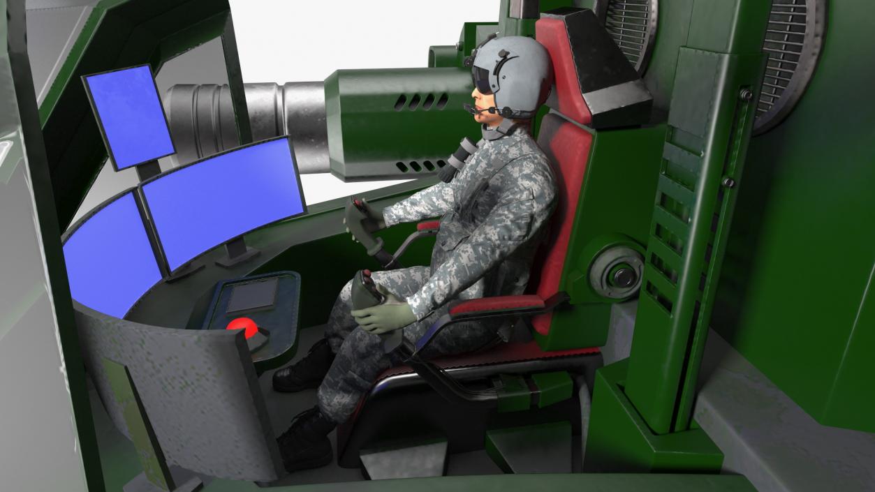 Fantastic Combat Robot Dark Green with Pilot 3D model