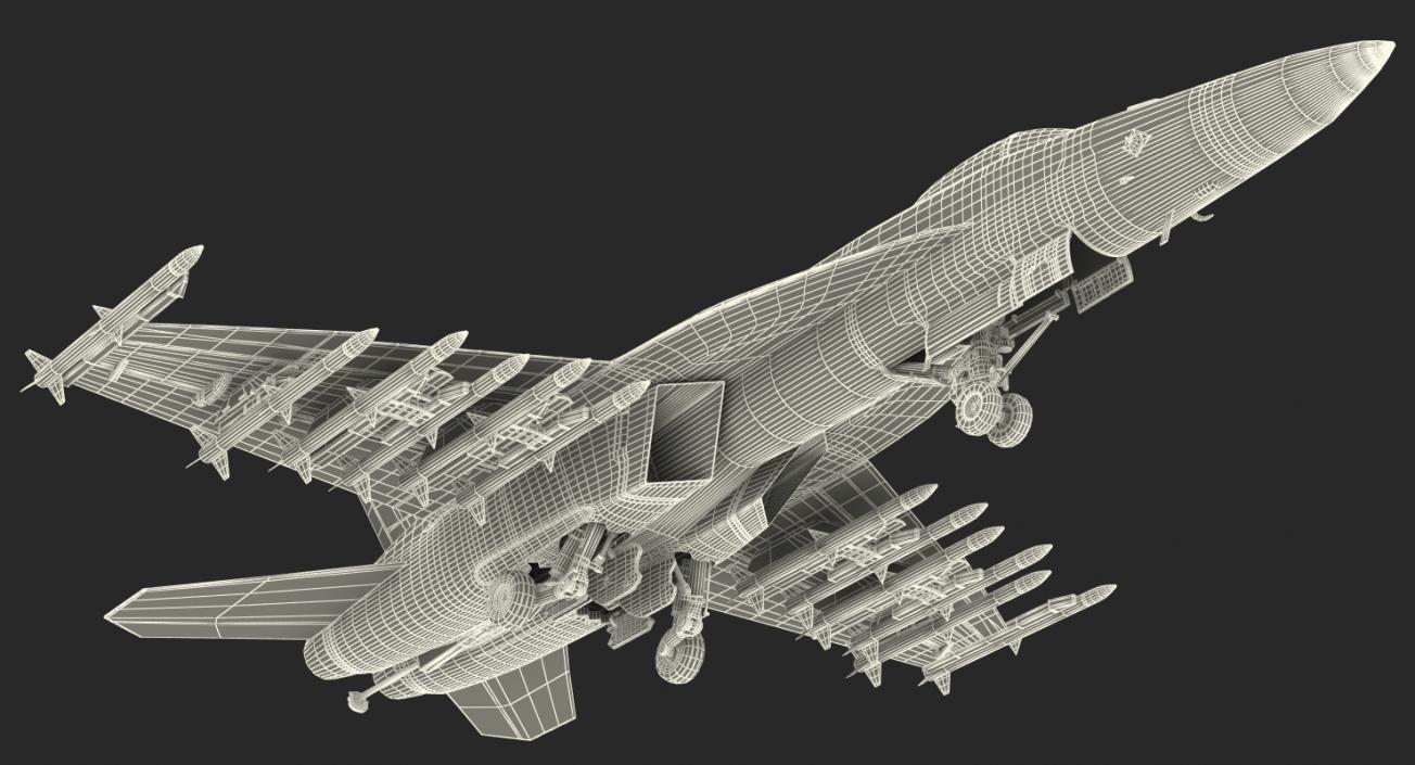 3D model Fighter FA 18EF Super Hornet Rigged