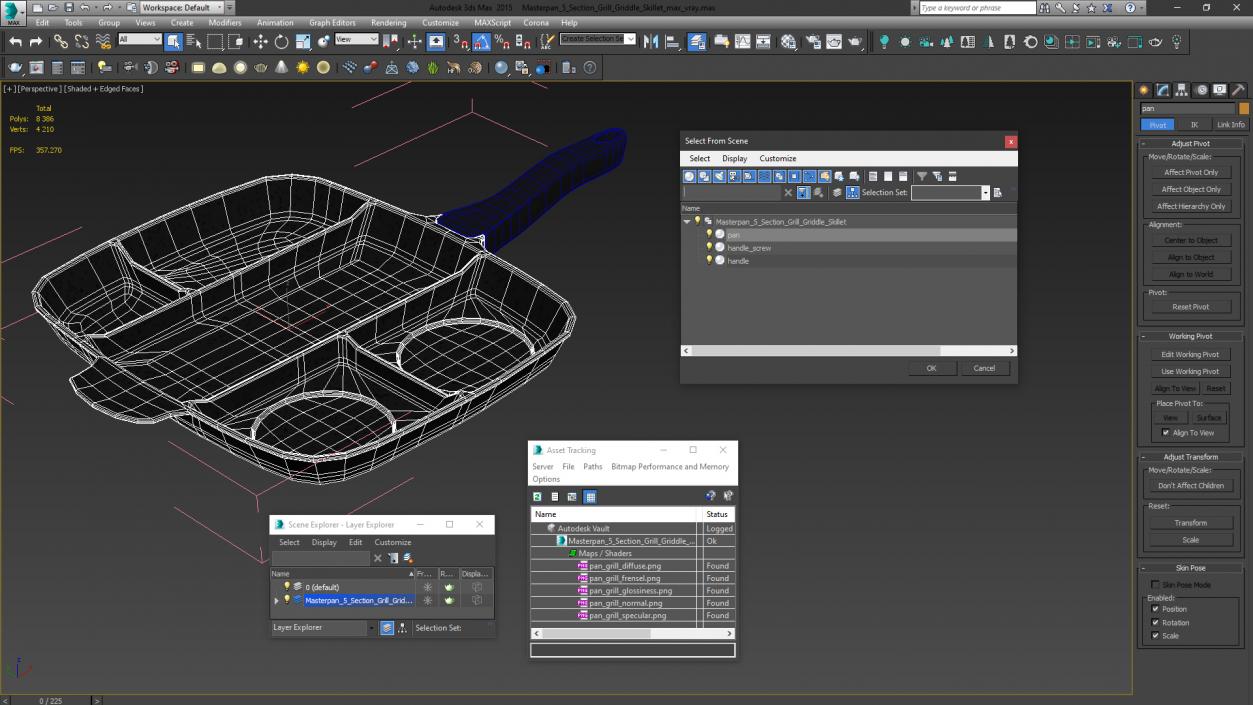 3D Masterpan 5 Section Grill Griddle Skillet