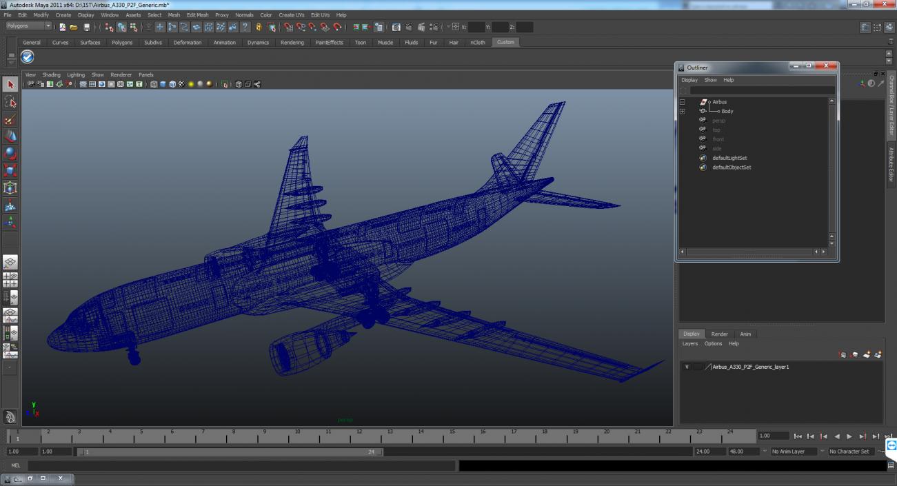 3D Airbus A330 P2F Generic model