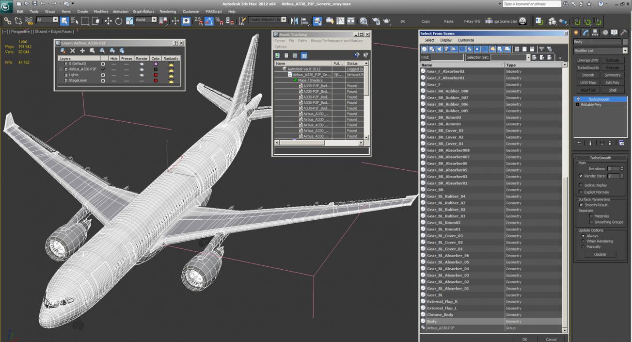 3D Airbus A330 P2F Generic model