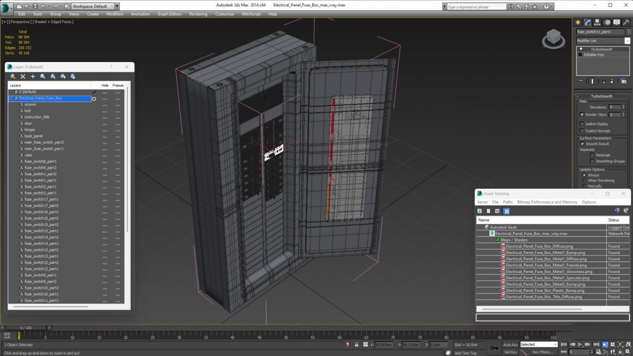 3D model Electrical Panel Fuse Box