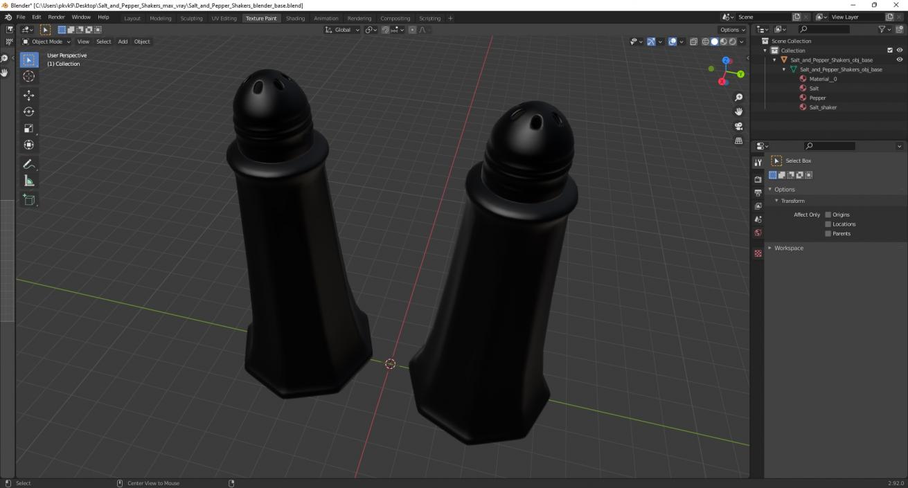 3D Salt and Pepper Shakers model