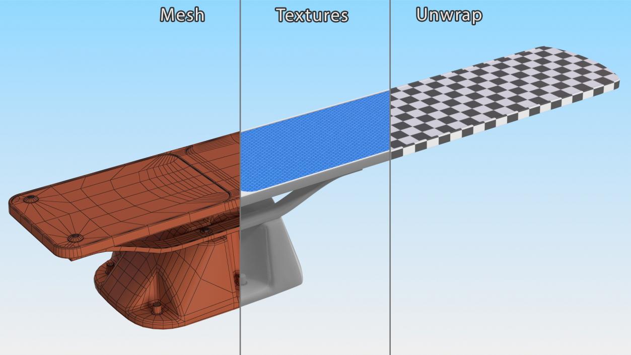 Pool Diving Board Blue 3D