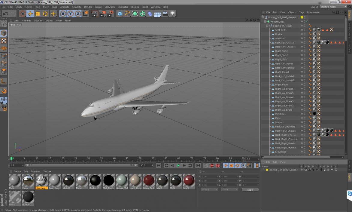 3D model Boeing 747-100B Generic Rigged