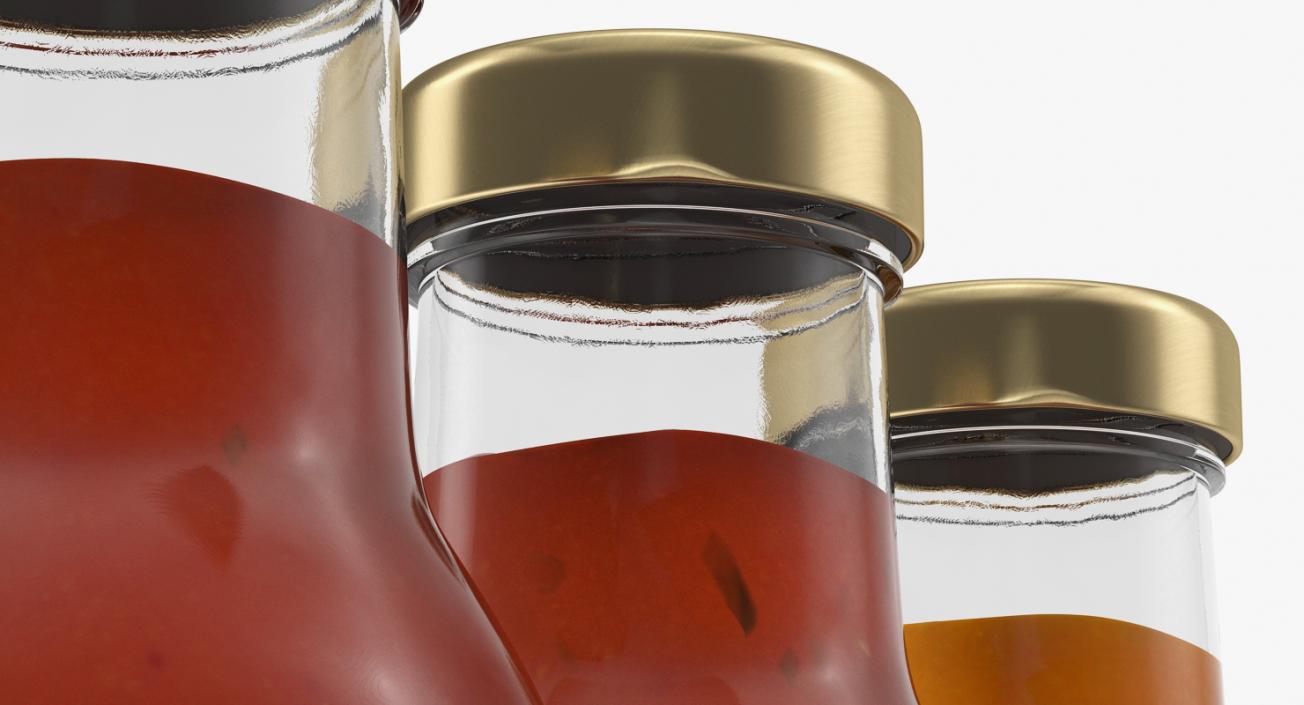 3D Barbecue Sauces Bottles model