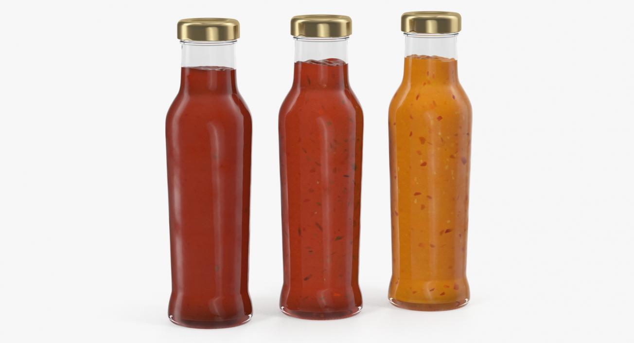 3D Barbecue Sauces Bottles model