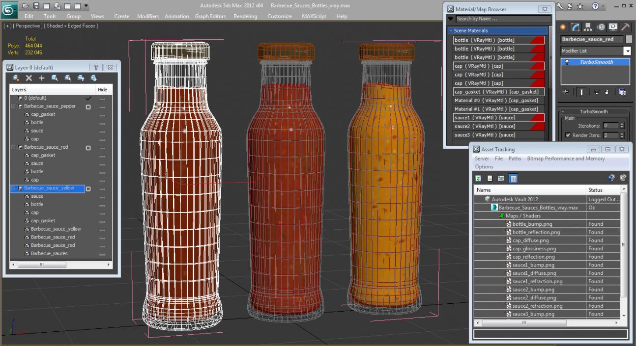 3D Barbecue Sauces Bottles model