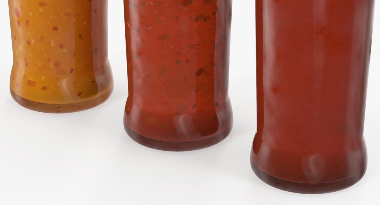 3D Barbecue Sauces Bottles model