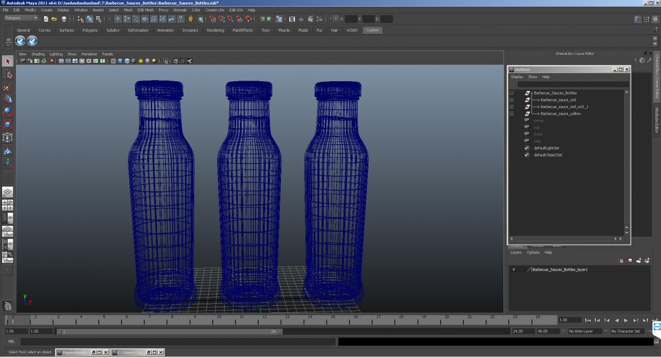 3D Barbecue Sauces Bottles model