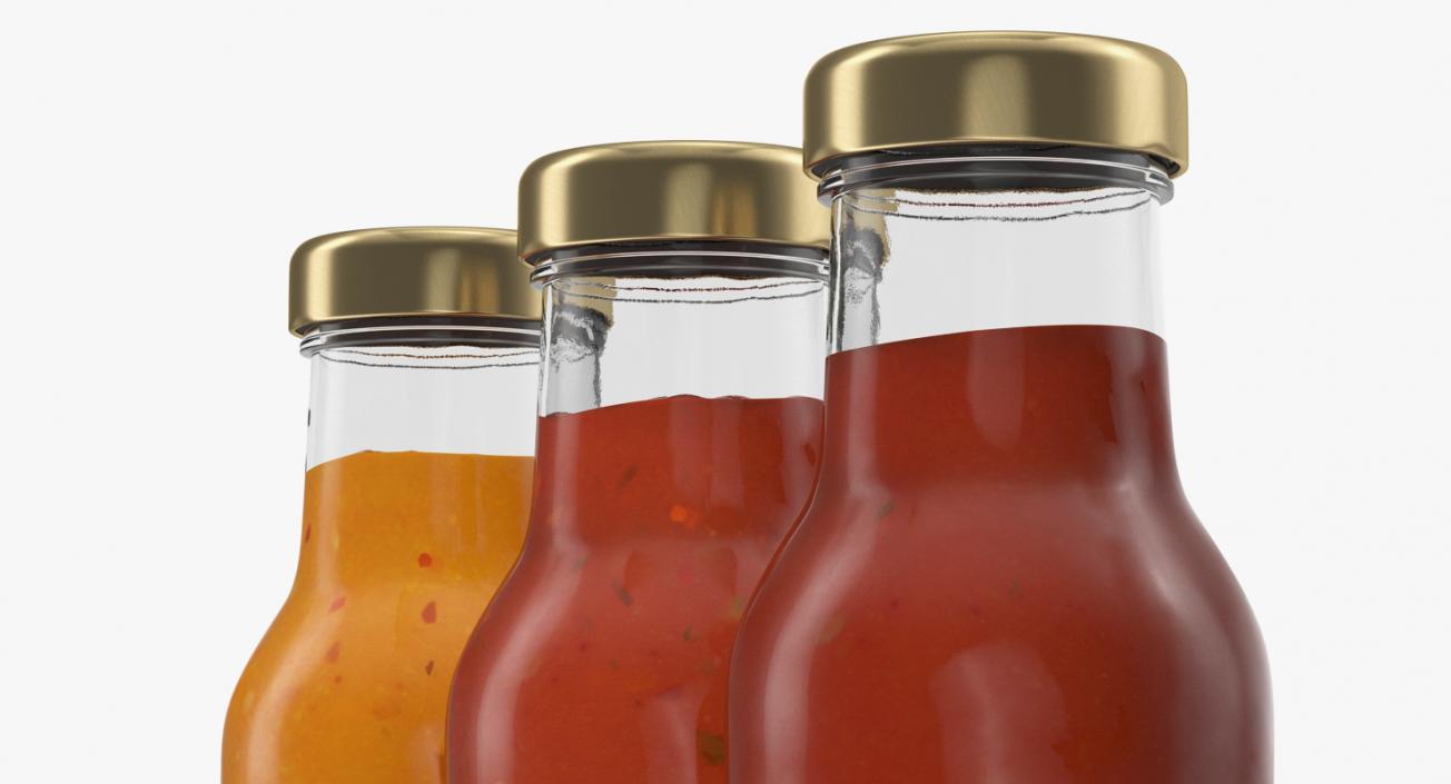 3D Barbecue Sauces Bottles model