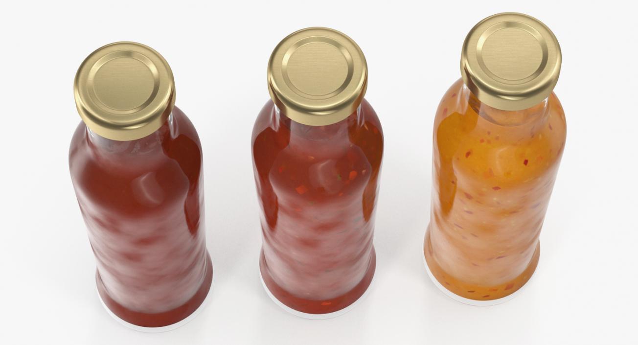 3D Barbecue Sauces Bottles model