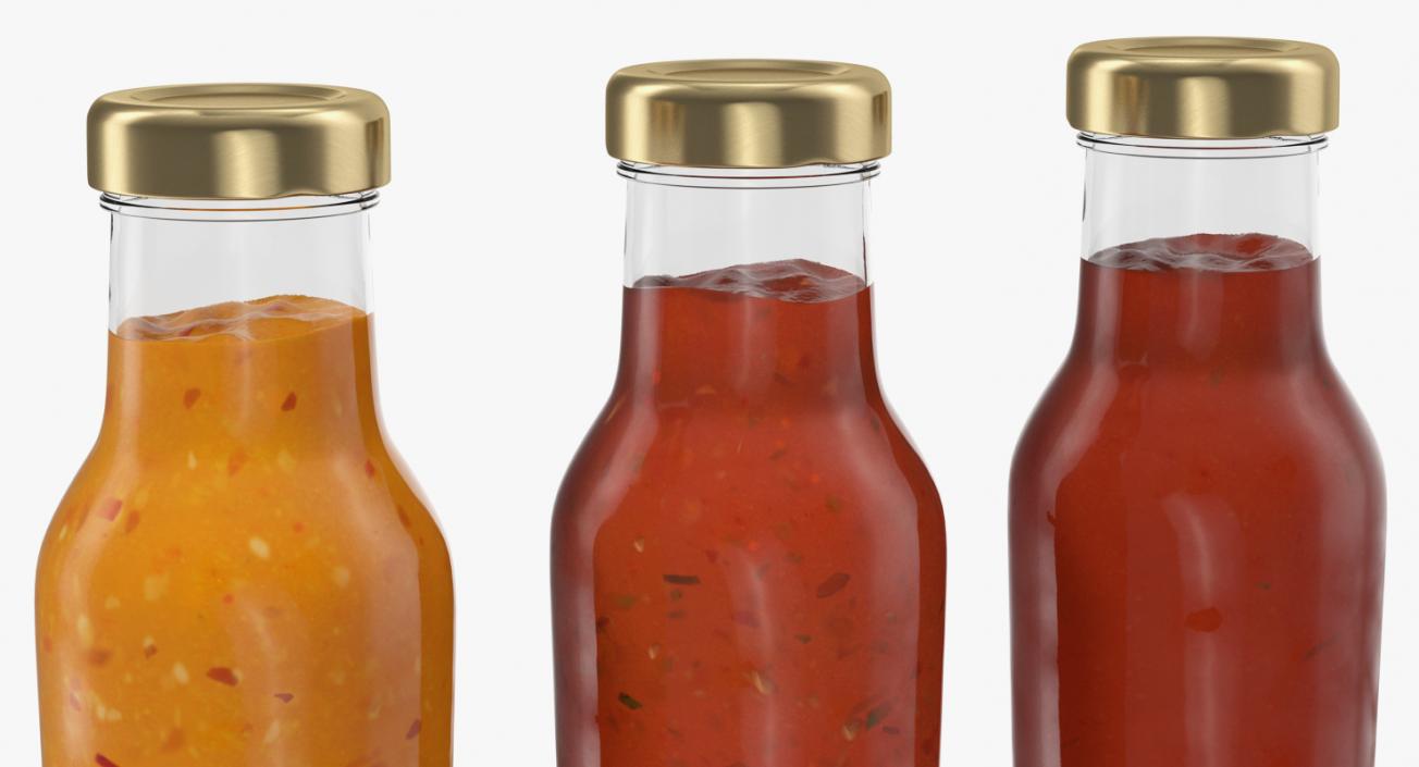 3D Barbecue Sauces Bottles model