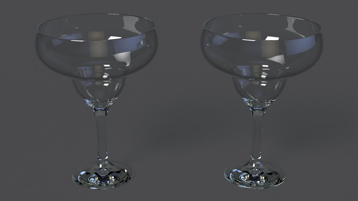 3D Margarita Glass Empty