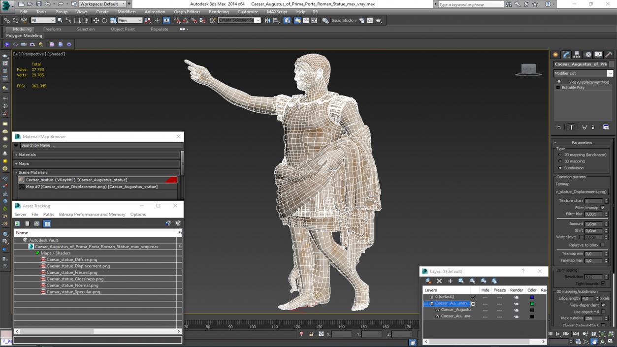 3D Caesar Augustus of Prima Porta Roman Statue model