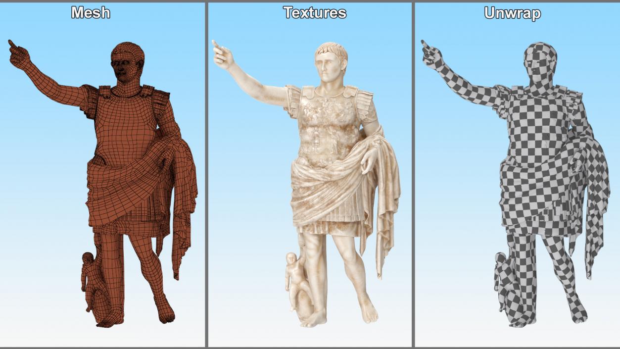 3D Caesar Augustus of Prima Porta Roman Statue model