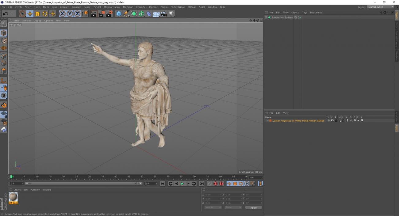 3D Caesar Augustus of Prima Porta Roman Statue model