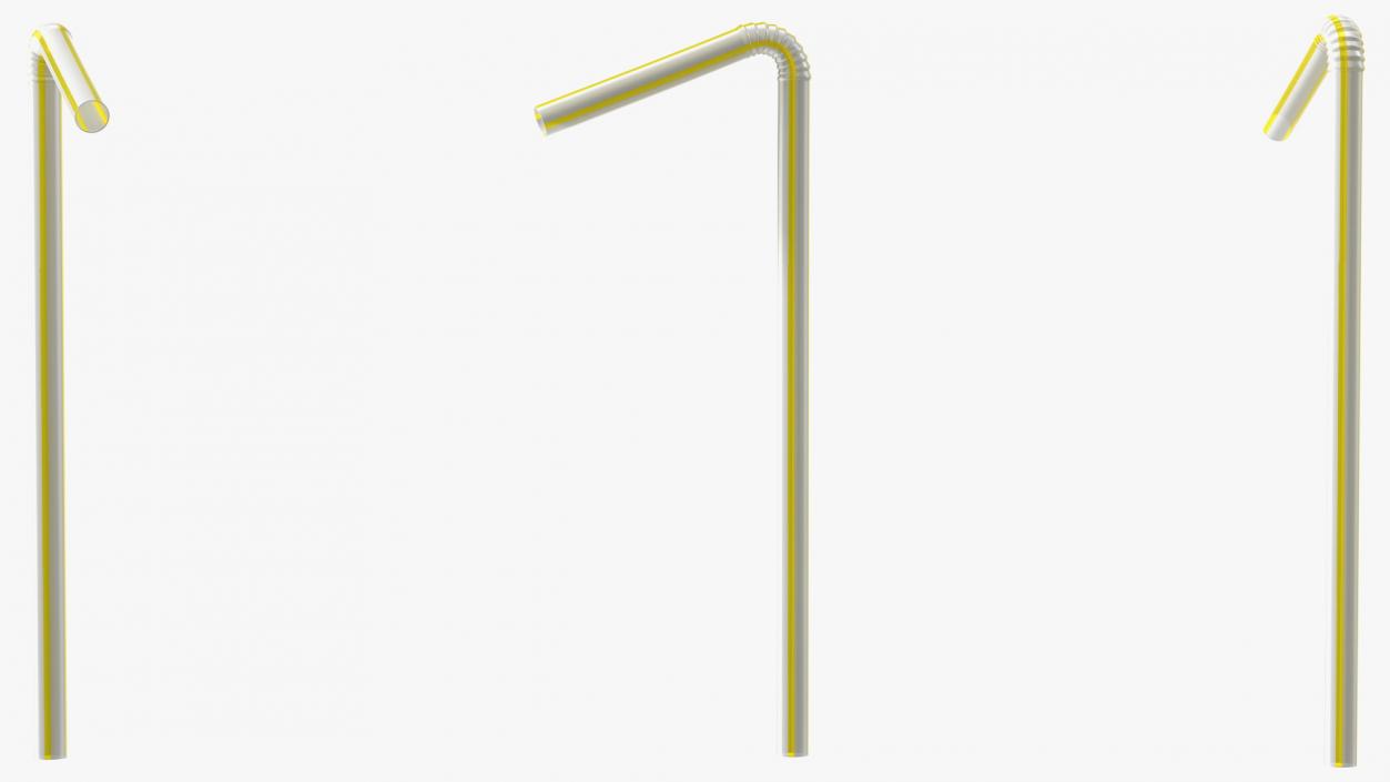 Plastic Drinking Straws Collection 3D model