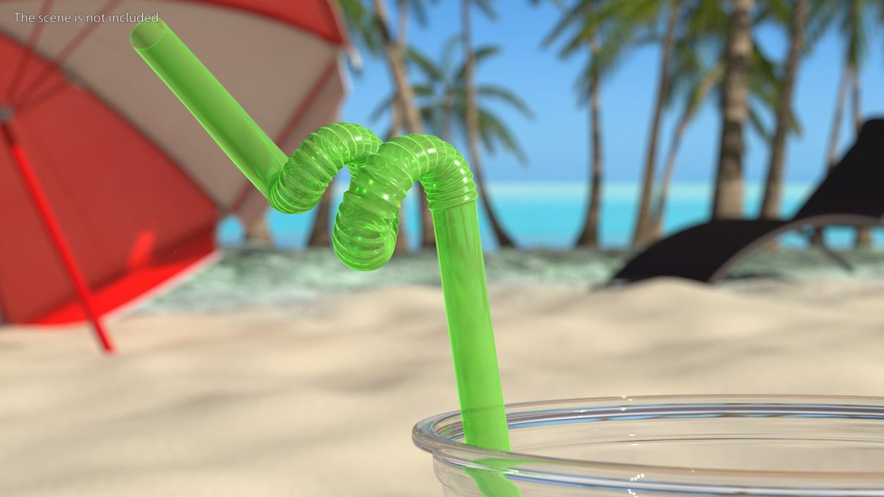 Plastic Drinking Straws Collection 3D model