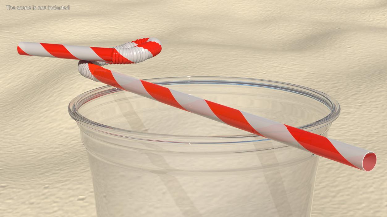 Plastic Drinking Straws Collection 3D model