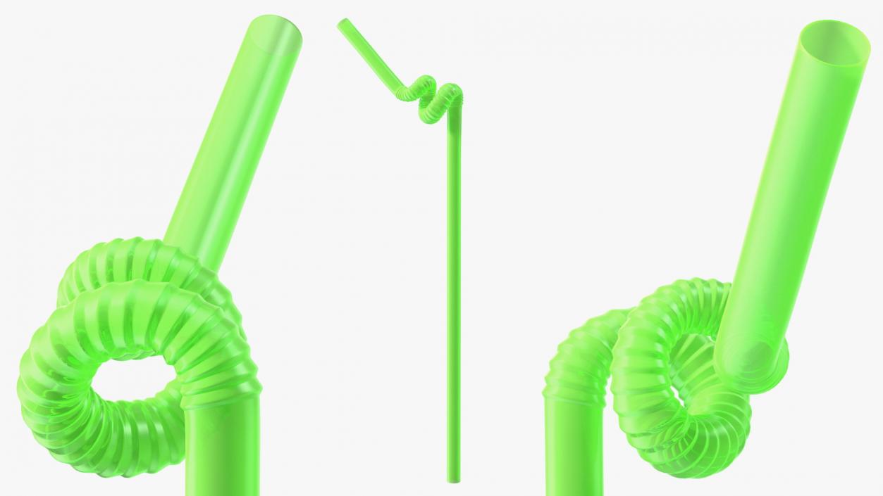 Plastic Drinking Straws Collection 3D model