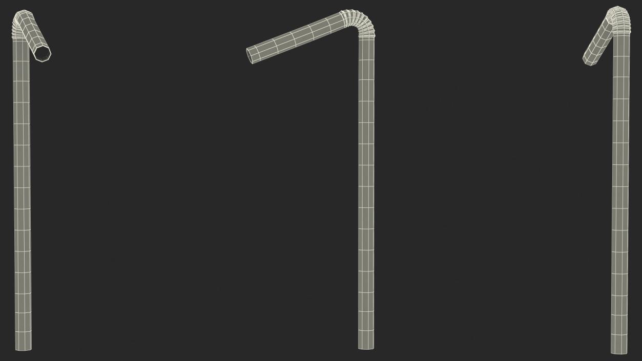 Plastic Drinking Straws Collection 3D model