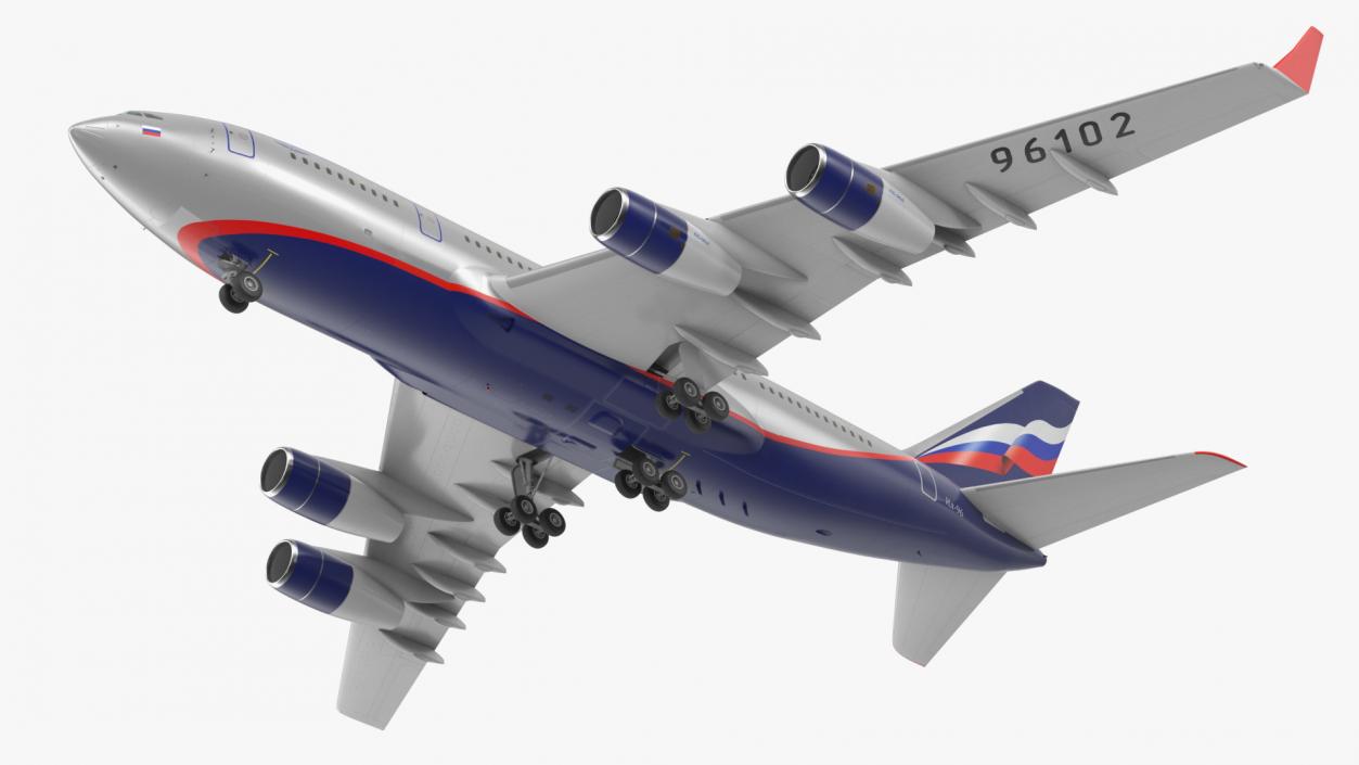 IL-96 Russian Plane Simple Interior Rigged 3D