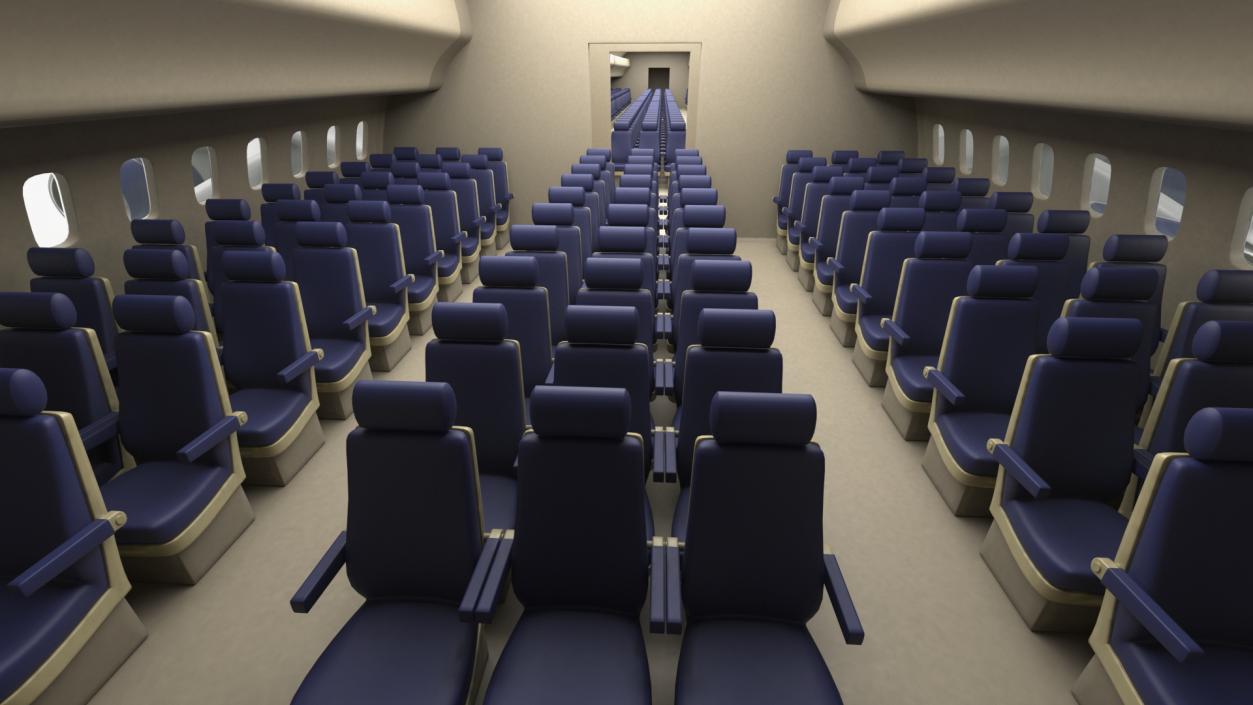 IL-96 Russian Plane Simple Interior Rigged 3D