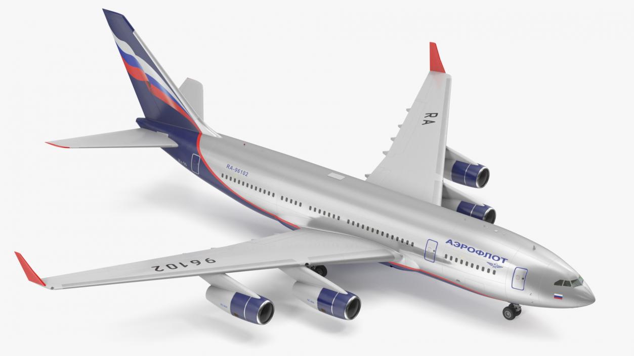 IL-96 Russian Plane Simple Interior Rigged 3D