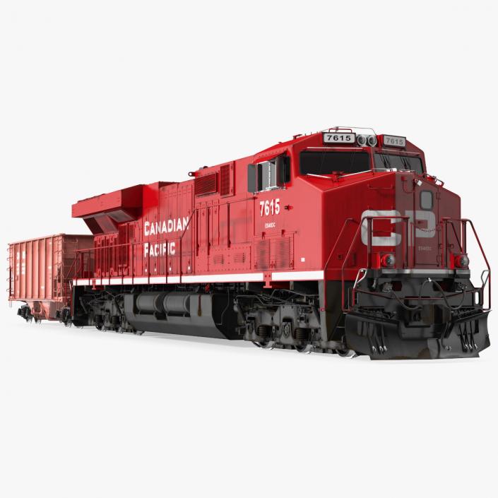 3D Locomotive Canadian Pacific with Hopper Car Generic