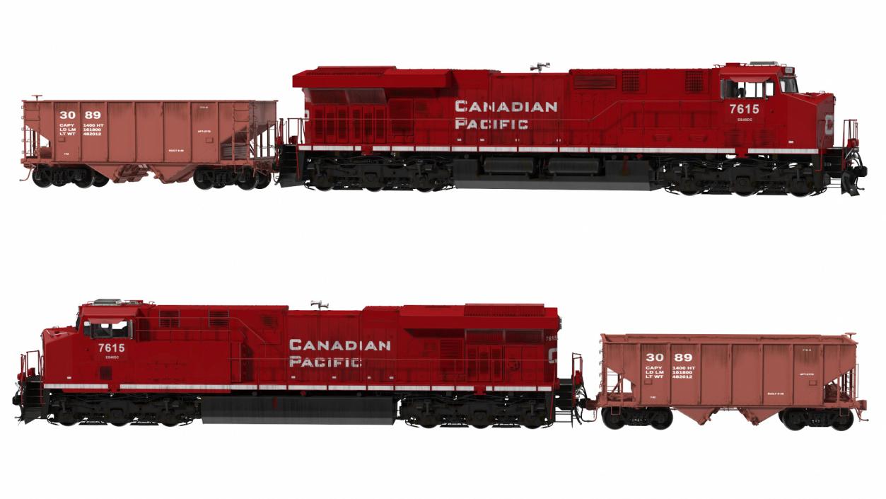 3D Locomotive Canadian Pacific with Hopper Car Generic