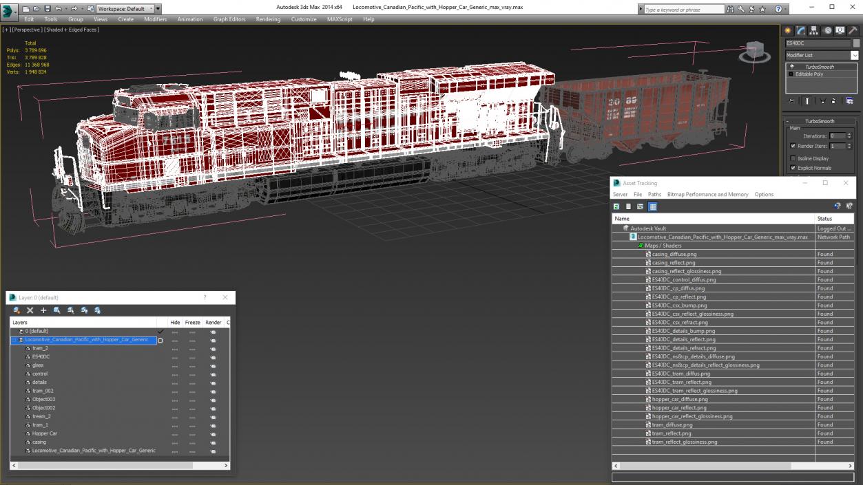 3D Locomotive Canadian Pacific with Hopper Car Generic