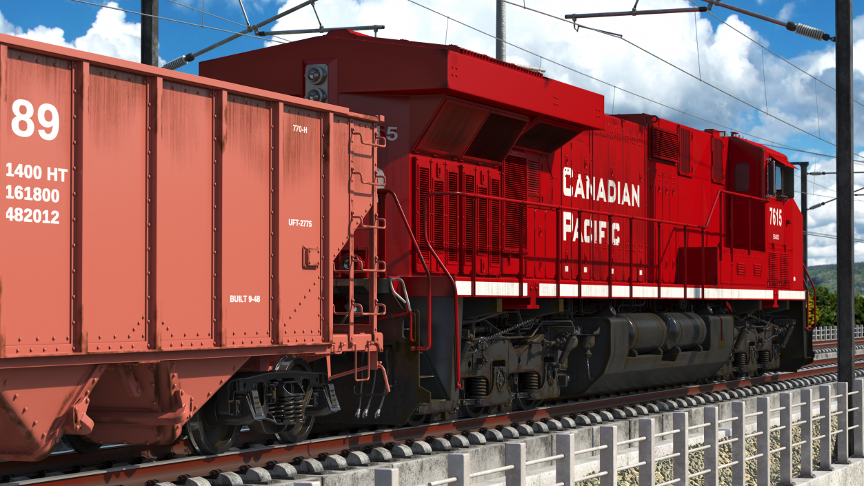 3D Locomotive Canadian Pacific with Hopper Car Generic