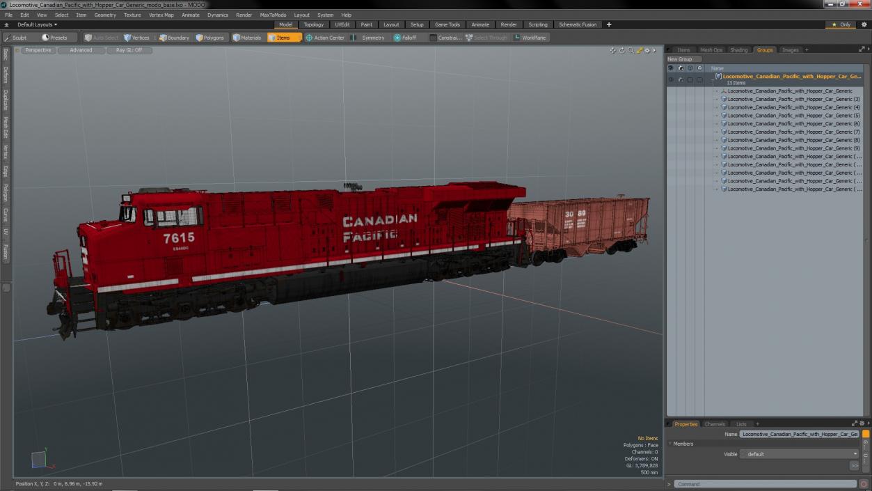 3D Locomotive Canadian Pacific with Hopper Car Generic