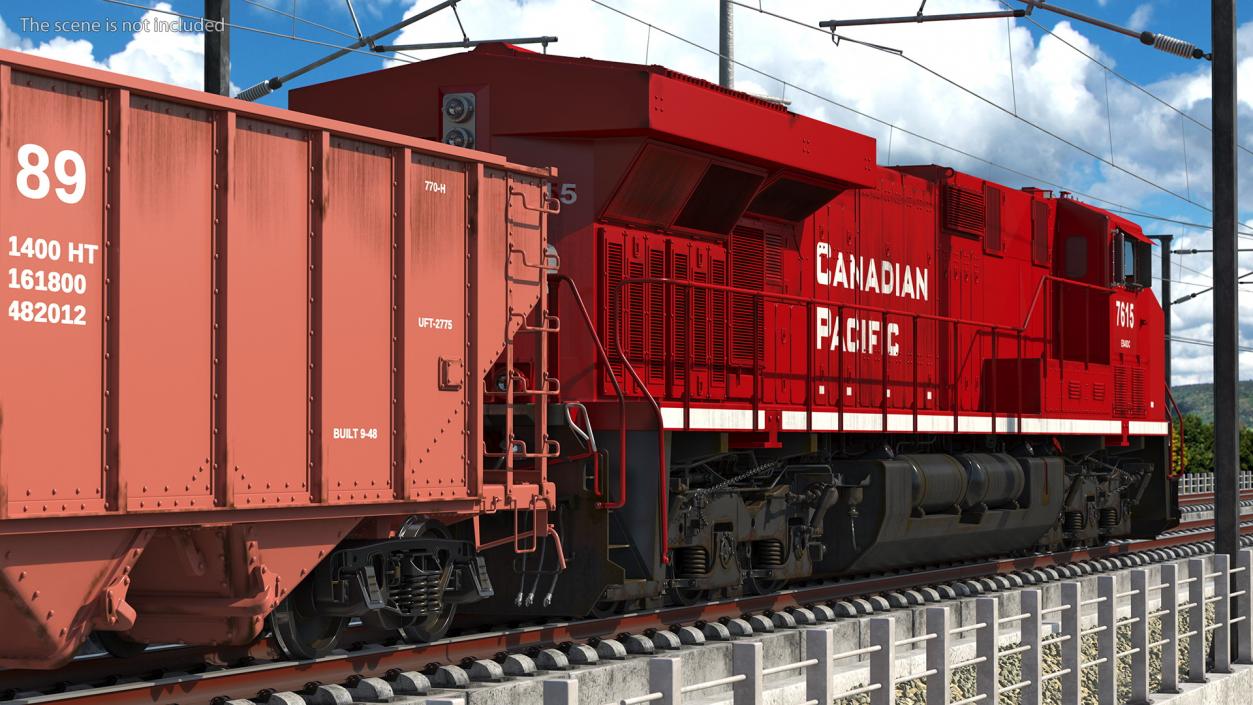 3D Locomotive Canadian Pacific with Hopper Car Generic