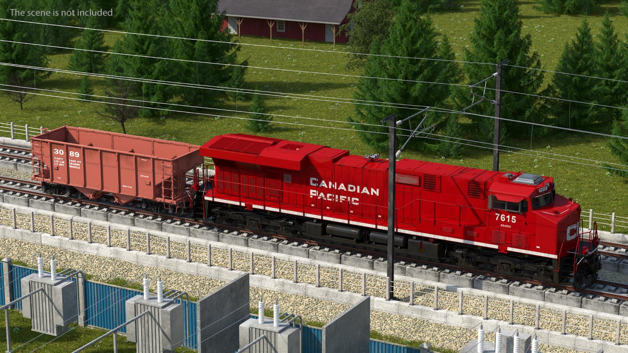 3D Locomotive Canadian Pacific with Hopper Car Generic