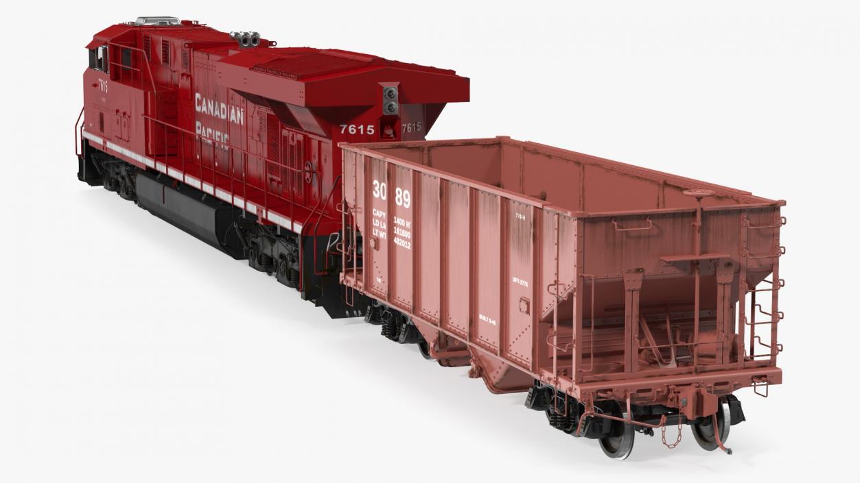 3D Locomotive Canadian Pacific with Hopper Car Generic