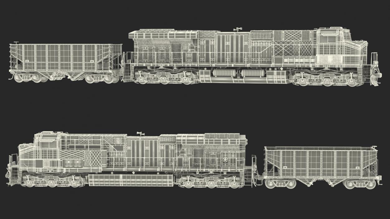 3D Locomotive Canadian Pacific with Hopper Car Generic