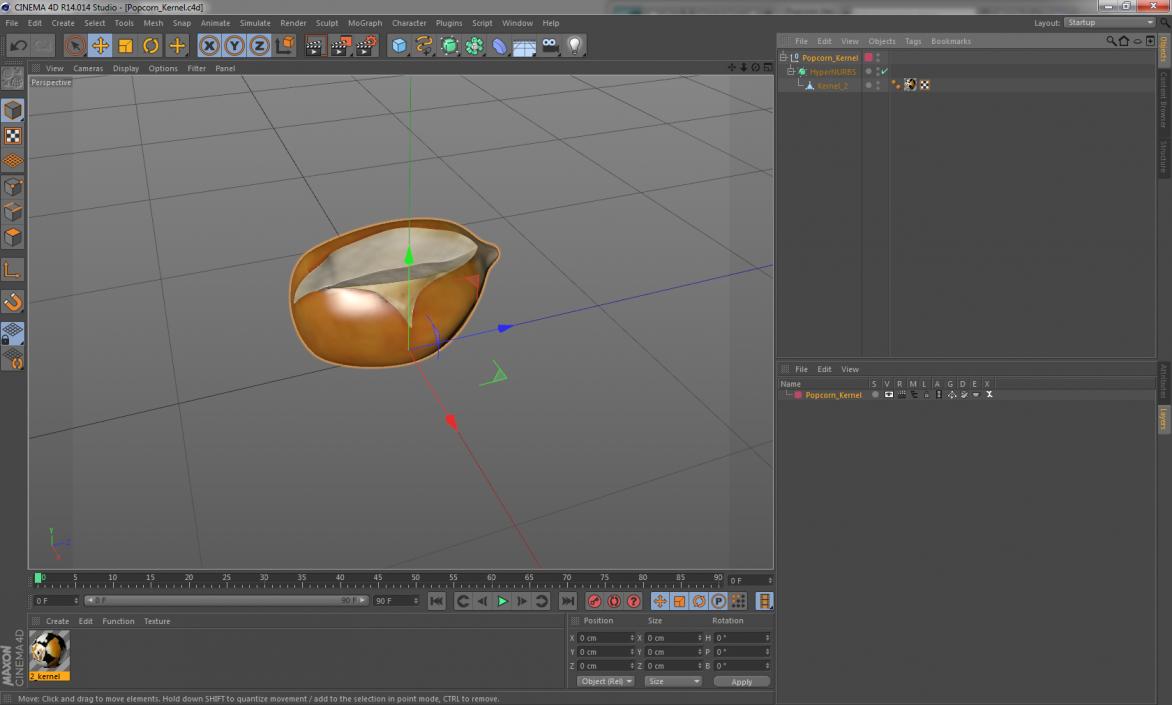 Popcorn Kernel 3D model