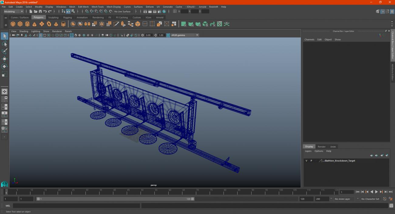 3D model Biathlon Knockdown Target