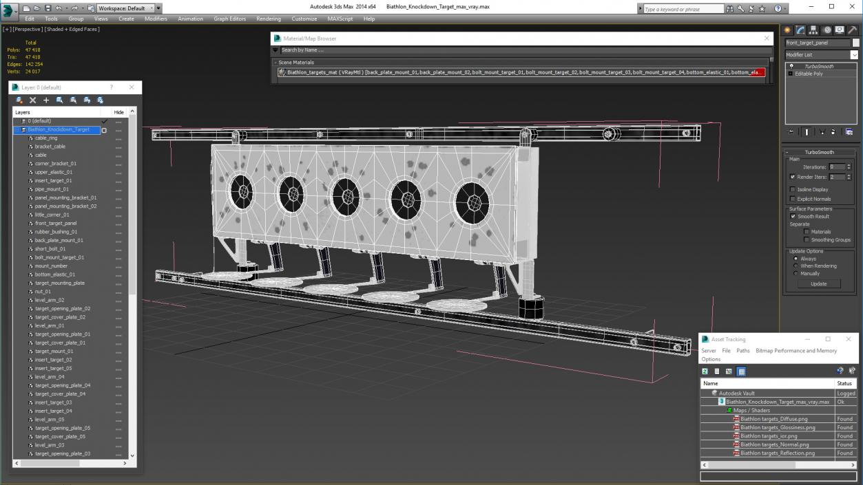 3D model Biathlon Knockdown Target