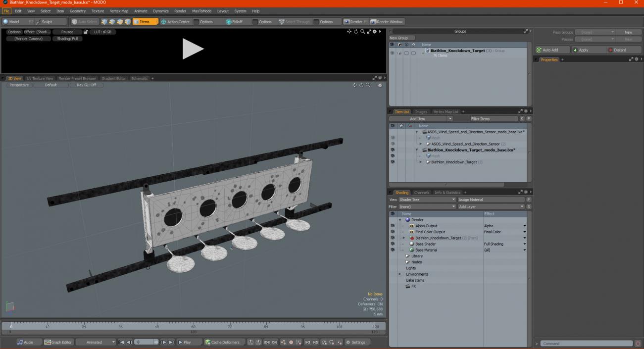 3D model Biathlon Knockdown Target