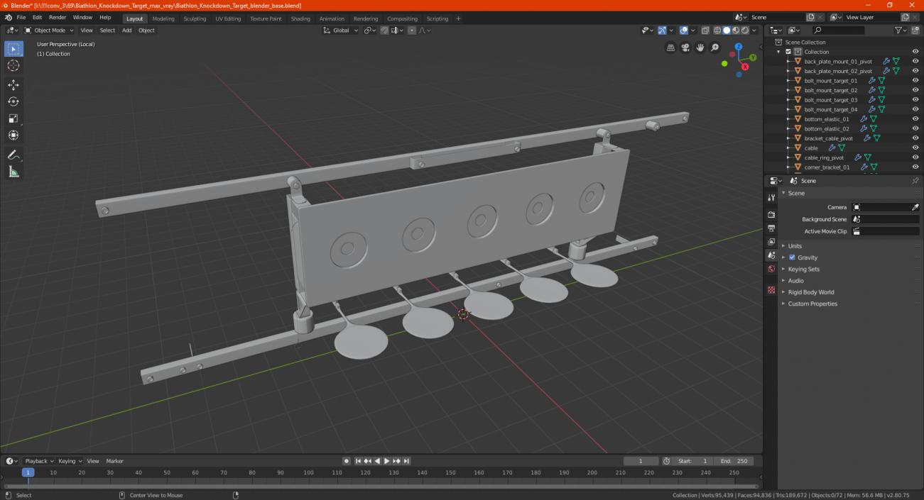 3D model Biathlon Knockdown Target