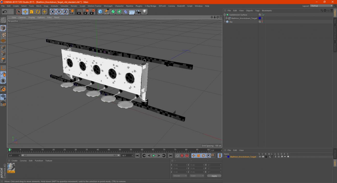 3D model Biathlon Knockdown Target