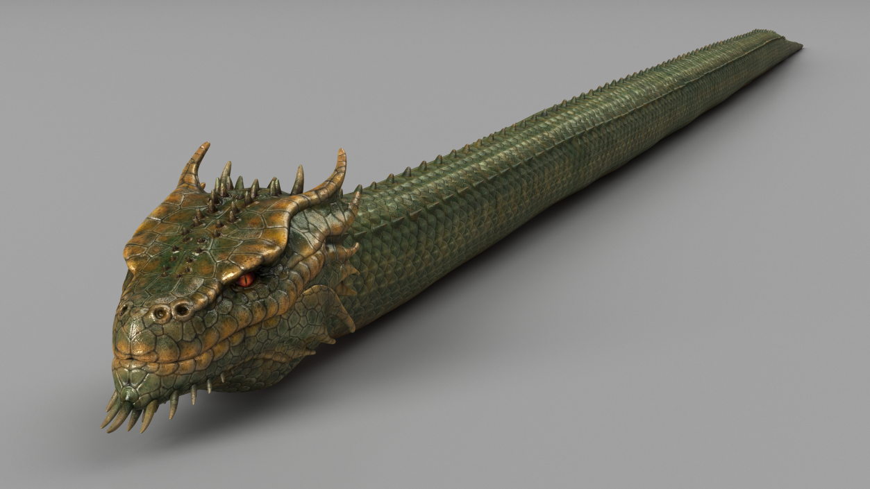 3D Mythical Serpentine Dragon 2 model