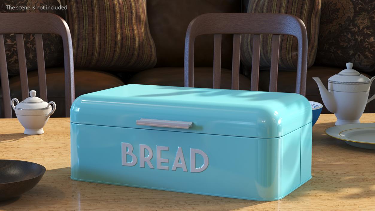 3D model Metal Bread Bin Blue