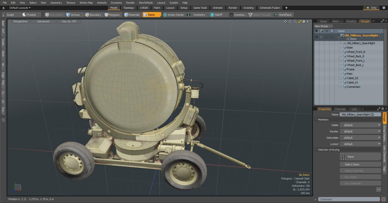 Old Military Searchlight 3D model