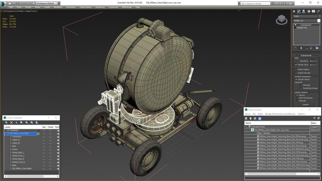 Old Military Searchlight 3D model